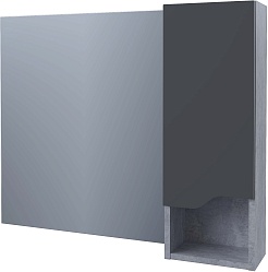 Stella Polare Мебель для ванной Абигель 100 3 двери с зеркальным шкафом темно-серая/цемент – фотография-5